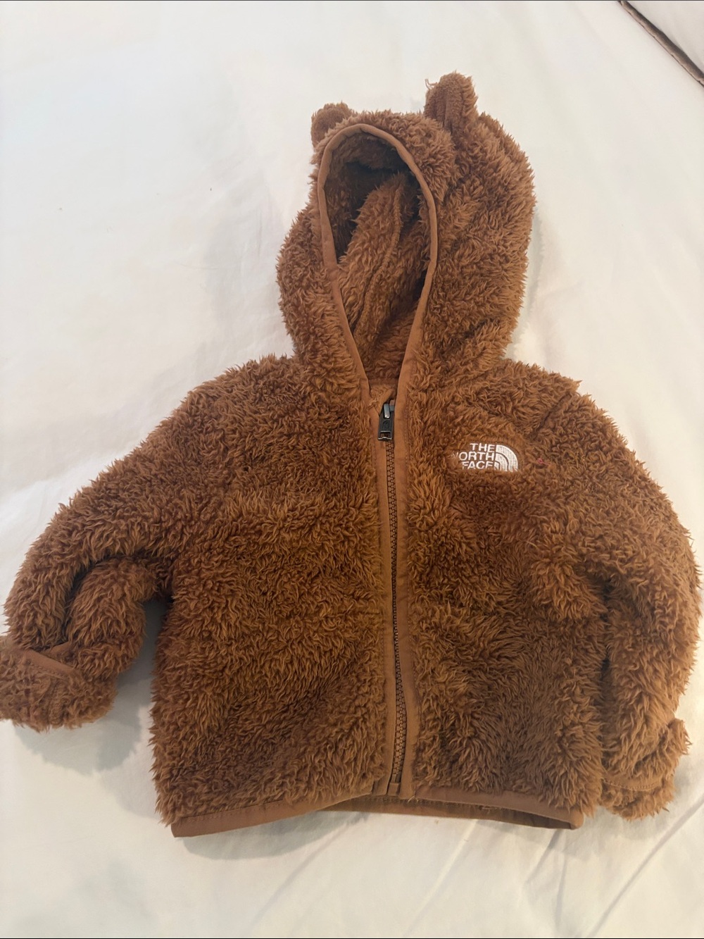 The North Face Kids Brown Fuzzy Bear Hooded Jacket